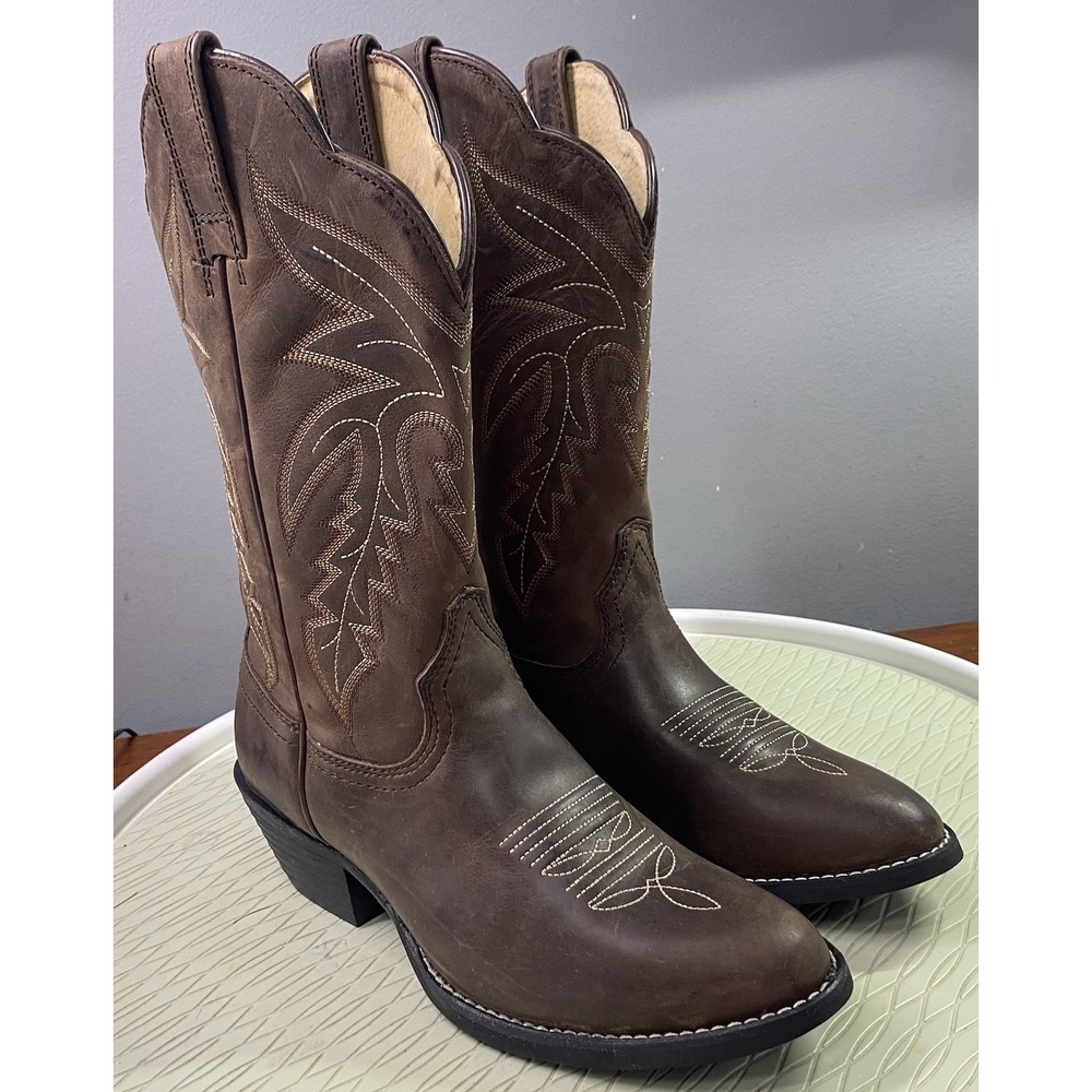 Shyanne Rival Women's Brown Leather Cowboy Western Boots Cowgirl 7B EUC